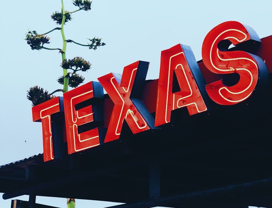 red Texas store signage